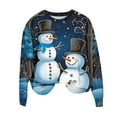 thumbnail image 4 of Lorytime Sweatshirt for Women Crewneck Christmas Snowman Print Shirt Long Sleeve Pullover Loose Tops for Holiday, 4 of 5