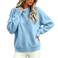 thumbnail image 3 of yillto Womens Fleece Sweatshirts Fuzzy Sherpa Long Sleeve Warm Soft Tops Crewneck Pullover Clothes, 3 of 6