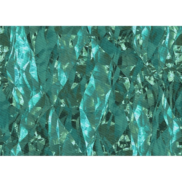 Ahgly Tapis Rectangulaire Lavable en Machine Intérieur Transitionnel Moyen Vert Sarcelle, 2 Pieds x 3 Pieds