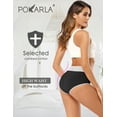 thumbnail image 2 of POKARLA Women's High Waisted Cotton Underwear Soft Breathable Panties Stretch Briefs Regular & Plus Size 5-Pack, 2 of 6