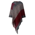thumbnail image 3 of Kcodviy Women Autumn And Winter Colorblock Striped Pullover Knit Cape Shawl Shawl For Women Casual Summer Women Scarfs In Bulk Shawl Cotton Wrap Skirt Cloak For Women Large Scarfs For Women Wrap Saron, 3 of 3