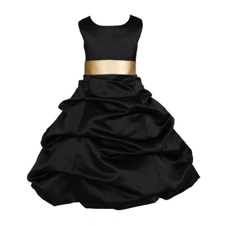 - Ekidsbridal Formal Satin Black Flower Girl Dress Wedding Pageant Toddler Recital Easter Holiday Communion Birthday Girls Baptism Special Occasions Formal Events Junior Bridesmaid 806s