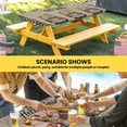 thumbnail image 6 of Spring Flower Table Cloths for 8 Foot Rectangle Tables, Farmhouse Vintage Truck Black Plaid Wood Grain Patio Waterproof Elastic Fitted Tablecloths, Washable Rectangular Table Cover for Camping, 6 of 8