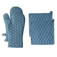 thumbnail image 1 of Fabstyles Fouta Cotton Oven Mitt & Pot Holder Set of 4, 1 of 3