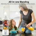 thumbnail image 6 of Portable Blender, 6000mAh Personal Blender with USB Rechargeable for Shakes and Smoothies, BPA Free 24 Oz Juicer Cup with 6 Blades and Lid, 360W Self Cleaning Portable Juicer for Home/Office/Travel, 6 of 10