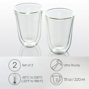 Double-Wall Hand-Blown Insulated 7.5 oz Latte Glasses (Set of 2) | Brod & Taylor