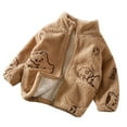 thumbnail image 2 of ATOGUTA Toddler Jackets Boys Long Sleeve Thicken Warm Fleece Full-Zip Mock Jacket Brown, Size 6M-12, 2 of 3