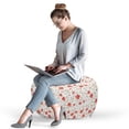 thumbnail image 2 of Flower Pouf Cover with Zipper, Flourishing Peonies in Vintage Style Flower Buds Bloom Summer Garden Art, Soft Decorative Fabric Unstuffed Case, 30" W X 17.3" L, Dark Coral White, by Ambesonne, 2 of 5