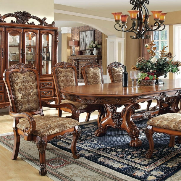 Traditional Wood Dining table in Brown Medieve by Furniture of America ...