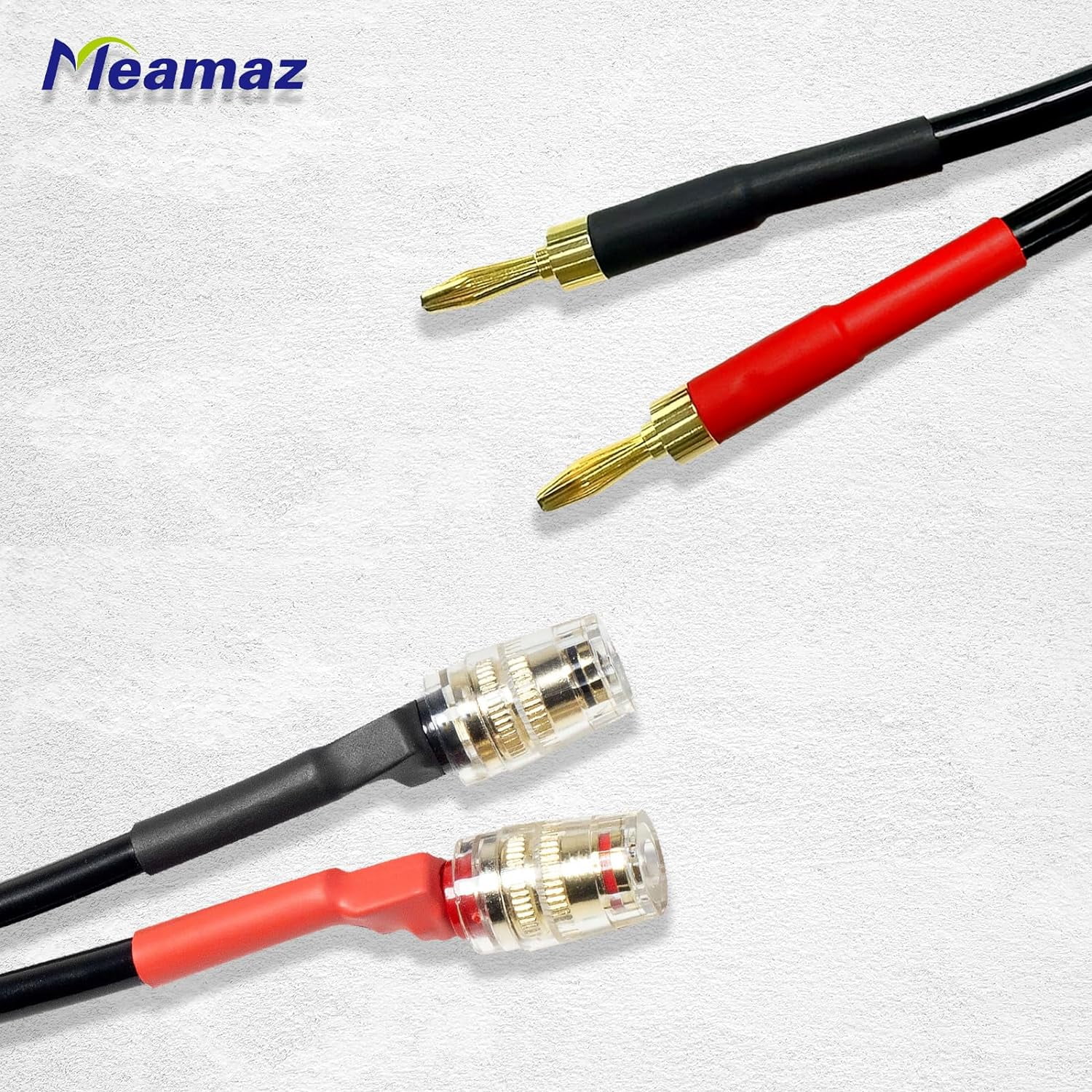 Meamaz 4.26FT Male-to-Female Connectors Banana Plugs Speaker Wire, OFC 12 Gauge Wire 100% Copper Audio Cable,1 Pack