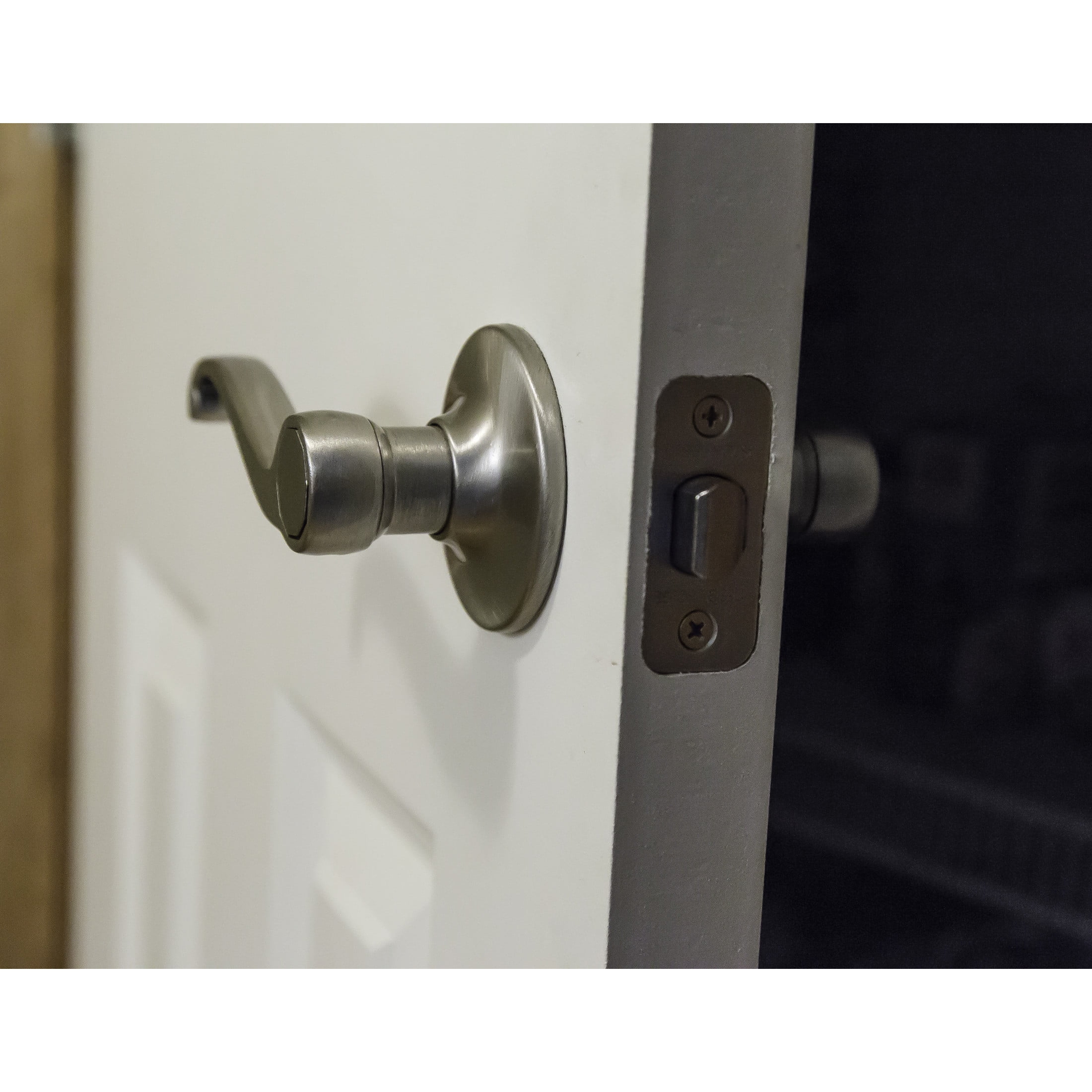 Design House Scroll Passage 2-Way Latch Interior Hall and Closet Door Lever, Satin Nickel