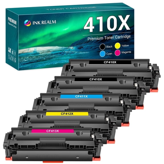 410X Toner Cartridge Compatible for Color Laserjet Pro MFP M477fnw M477fdw M452dn 410A 410X CF410A CF410X | M477fdn M452nw M477 M452 M377 Printer Ink (Black Cyan Yellow Magenta, 5-Pack)