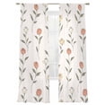 thumbnail image 7 of Spring Floral Sheer Curtains 96 Inch Length 2 Panels Set, Watercolor Botanical Elegant Summer Voile Window Treatment Semi Sheer Long Curtains Drapes for Bedroom/Living Room/Kitchen 52"x96"x2, 7 of 7
