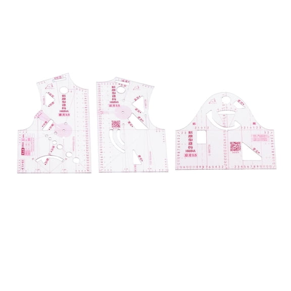 3X Sewing Ruler Cloth Design Ruler Drafting Templet Clothing Prototype Ruler