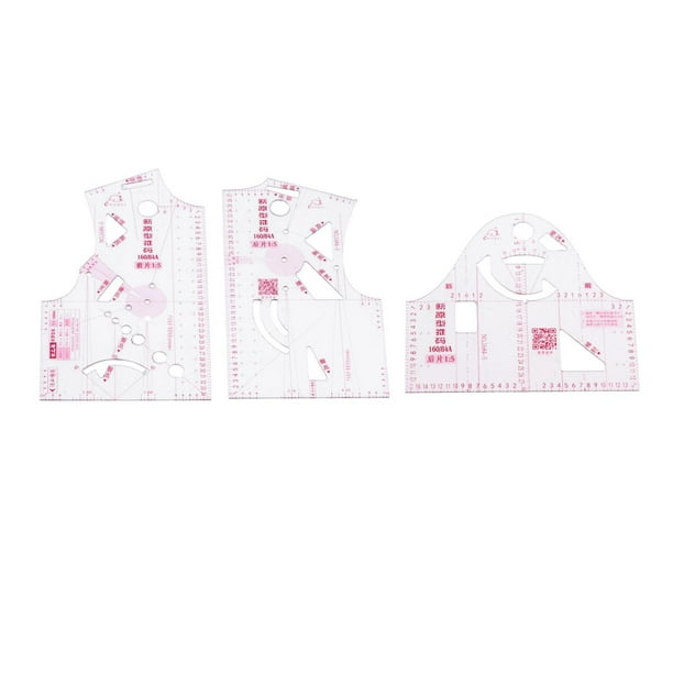 3X Sewing Ruler Cloth Design Ruler Drafting Templet Clothing Prototype Ruler