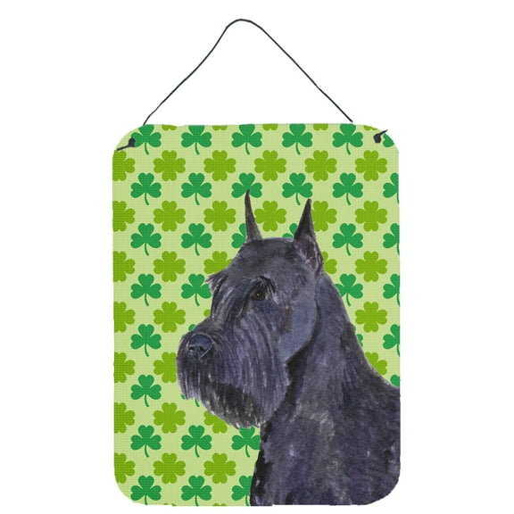 Schnauzer Giant St. Patrick's Day Shamrock Wall or Door Hanging Print