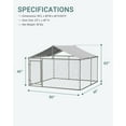 thumbnail image 4 of Mulinsonfly Heavy-Duty Outdoor Dog Kennel 90" x 90" x 65" with Lockable Door & Waterproof Roof for Yard & Farm, 4 of 9