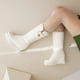 thumbnail image 4 of Zapatos de mujer talla grande, para otoño/invierno, de algodón, con suela gruesa y pelo grueso, de manga media, con suela deslizante, para correr, botas vaqueras., 4 of 8