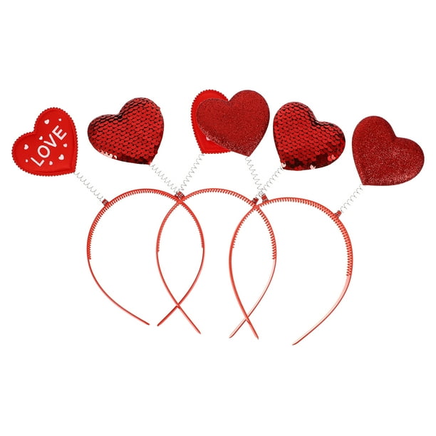 3pcs bandeau en forme de coeur bandeau de cheveux de fête de festival de  saint valentin 
