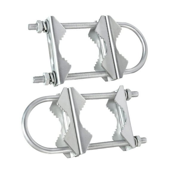 Esquirla 2 Pieces Double Antenna Mast Clamp V Jaw Block with U Bolts for Deck Railing