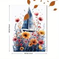 thumbnail image 3 of Qisvanset Framed Canvas Wall Art 12x16 Inch Floral Sailboat Nautical Nursery Girl Room Wall Decor, 3 of 5