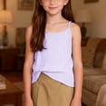 thumbnail image 5 of HAOTAGS Girls Casual Tank Tops 7-8 ,Lightweight Summer Striped Sleeveless Camisole Purple, 5 of 9