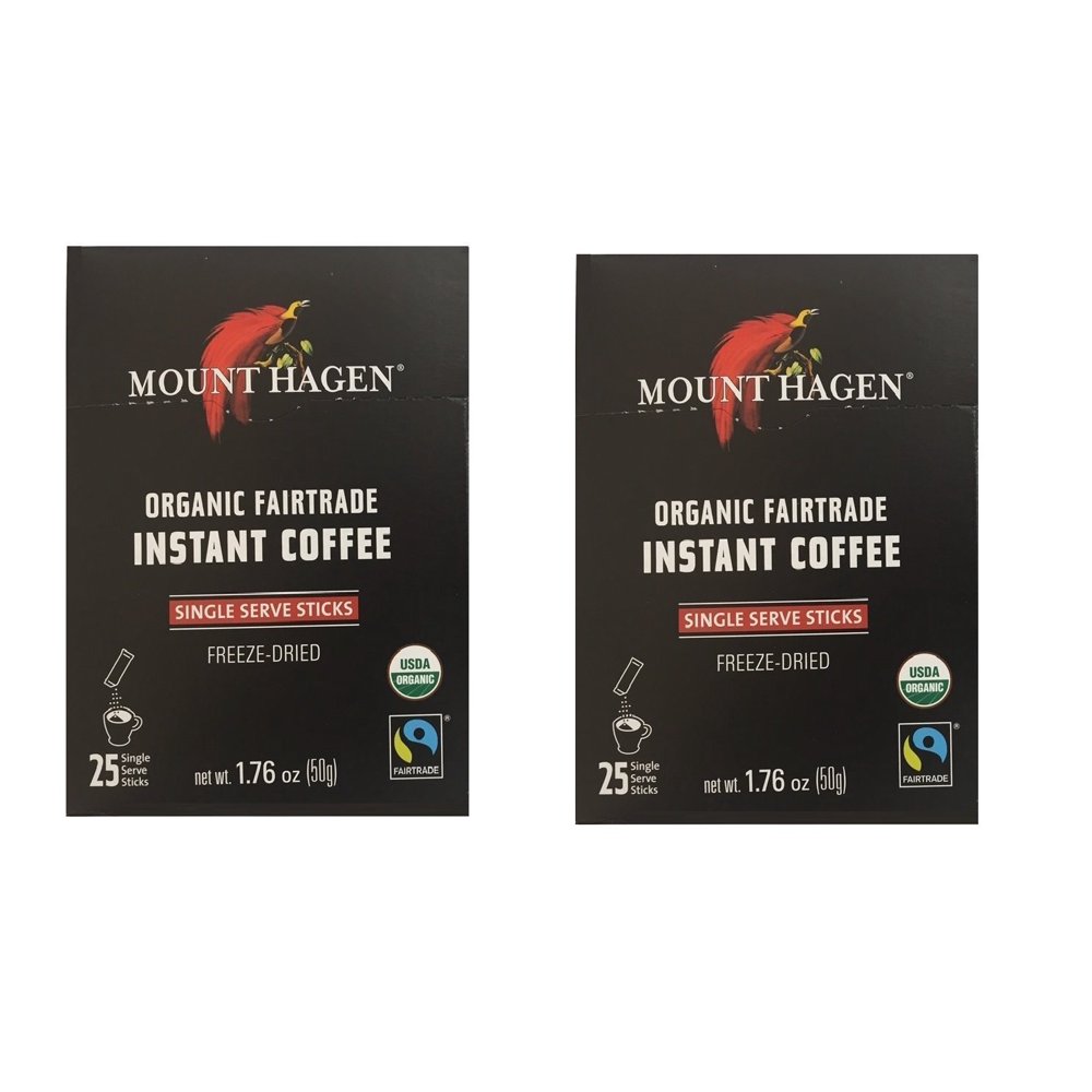 Mount Hagen REGULAR Organic Instant Coffee Freeze Dried 25 Single