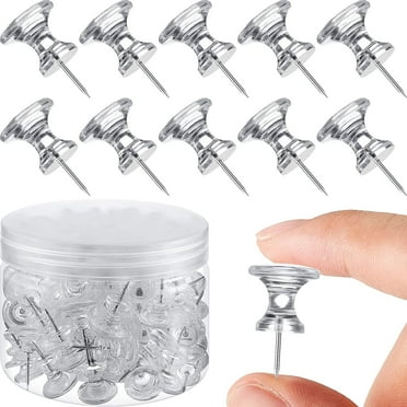 Pins & Tacks, Push Pins Tacks, Clear Plic Head, Steel Point, Standard ...