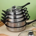 thumbnail image 3 of 12 Pcs Pot And Pan Stainless Steel Pan Set Cooking Pot Set Skillet Frying Pan With Glass Lids, 3 of 6