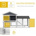 thumbnail image 3 of CHENZM 58" Large Rabbit Hutch Outdoor Indoor, Wooden Bunny Hutch, Guinea Pig Cage with Run, Removable Tray, Asphalt Roof, Lockable Doors and Ramp, for 1-2 Small Rabbits, Gray, 3 of 17