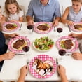 thumbnail image 7 of 2026 Year of the Horse Paper Plates - Pink Checkered Racing Horse Design, 7 Inch Disposable Party Dinner Plates, Themed Tableware, 7 of 7