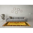 thumbnail image 3 of Ahgly Company Indoor Round Abstract Yellow Contemporary Area Rugs, 4' Round, 3 of 4