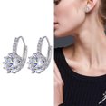 thumbnail image 4 of serony Boucles d'Oreilles Rondes en Strass pour Femmes, Argent, 4 of 7