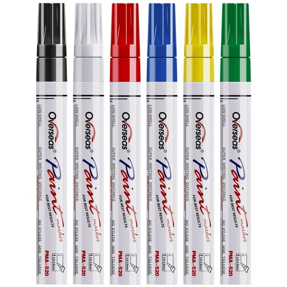 Marcadores de Pintura Permanente a Base de Aceite, 6 Colores