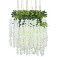 thumbnail image 1 of Flores Artificiales De Decoracion Glicina Colgantes De Wisteria para Jardín Exterior Hogar Fiesta Boda Plantas Artificiales Decorativas Flores Artificiales Realistas (Blancas 12 Piezas), 1 of 8