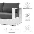 thumbnail image 2 of Modway Tahoe Outdoor Patio Powder-Coated Aluminum Sofa in White Charcoal, 2 of 8