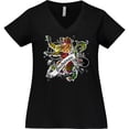 thumbnail image 3 of Inktastic Buchanan Tartan Lion Women's Plus Size V-Neck T-Shirt, 3 of 5