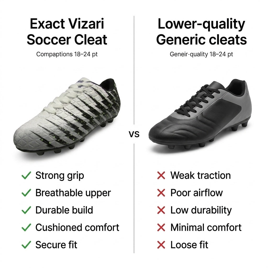 Vizari Bolt Firm Ground Soccer Cleats for Kids – Durable, Comfortable, and Stylish Boys and Girls Soccer Shoes with Traction - White/Black/Silver, 11.5