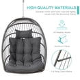 thumbnail image 4 of SWITTE Egg Chair with Stand PE Wicker Swing Chair and Dark Gray Cushion, Indoor & Outdoor, 4 of 6