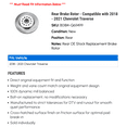 thumbnail image 2 of Rear Brake Rotor - Compatible with 2018 - 2021 Chevy Traverse 2019 2020, 2 of 2