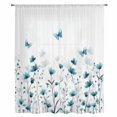 thumbnail image 2 of Turquoise Floral Butterfly Sheer Curtains 72 Inches Long, Spring Rustic Botanical Flowers Light Filering Curtains, Breathable Simi Curtain Privacy Drapes for Living Room Bedroom Window Treatment, 2 of 9