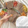 thumbnail image 4 of Queen Size Fitted Sheet Set - Fall Maple Leaf 3 Piece Bedding Sets 16" Deep Pocket Fitted Sheet with 2 Pillowcases, Thanksgiving Pumpkins Squirrel Brown Wooden Brushed Microfiber Hotel Bed Sheets, 4 of 9