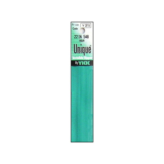 YKK Unique Invisible Zipper 22" Aqua