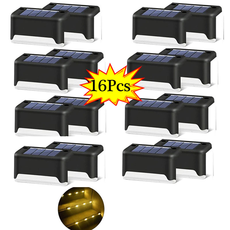 Solar Deck Lights 16 Pack Fence Post Solar Lights for Patio Pool Stairs