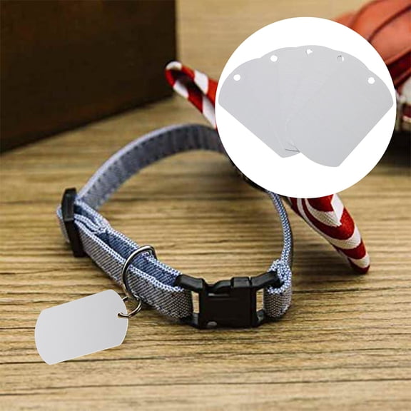 Soimiss Durable Plated Silver Aluminum Pet Name Tags for Dogs and Cows 25Pcs