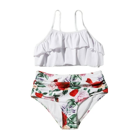 

Girl s Swimsuit Two Piece Tankini Bathing Suits Summer Beach Rash Guard Swimwear For 7 To 11 Years