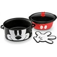 Disney Mickey Mouse Slow Cooker Crockpot, 6 qt, Multicolor with 4