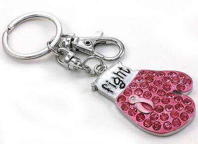 Title Breast Cancer Awareness Boxing Glove Keyring 