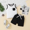 thumbnail image 2 of TOWED22 Toddler Baby Boy Summer Clothes Cute Dinosaur Tank Tops+Shorts Outfits Lightweight Elastic Cotton Short Sets(Black,3-4 Y), 2 of 9