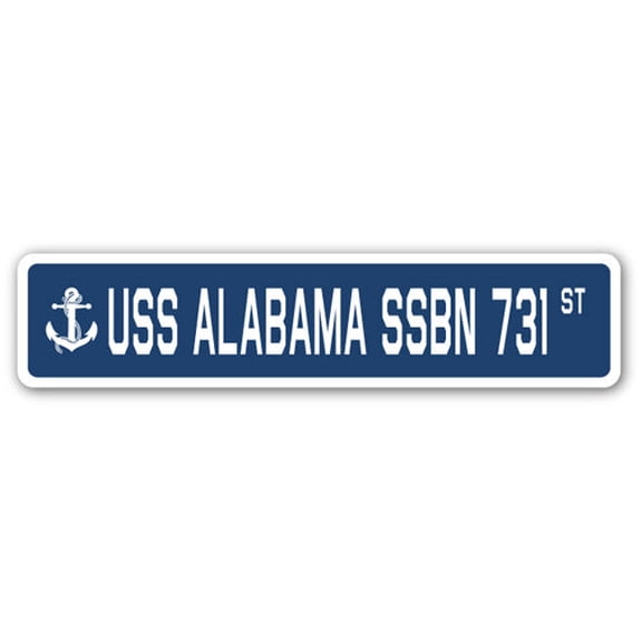 SignMission SSN-Alabama Ssbn 731 4 x 18 in. A-16 Street Sign - USS Alabama SSBN 731
